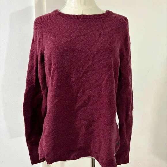 Royal Robbins Women’s Wool Blend Trim Fit Size Large Red Pullover Sweater Soft - Picture 1 of 14